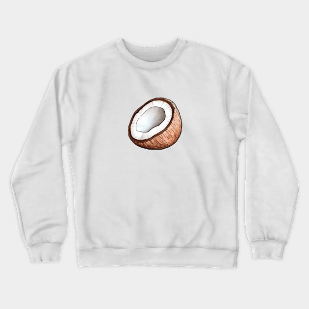 Half Coconut Art Crewneck Sweatshirt by Pastel Craft